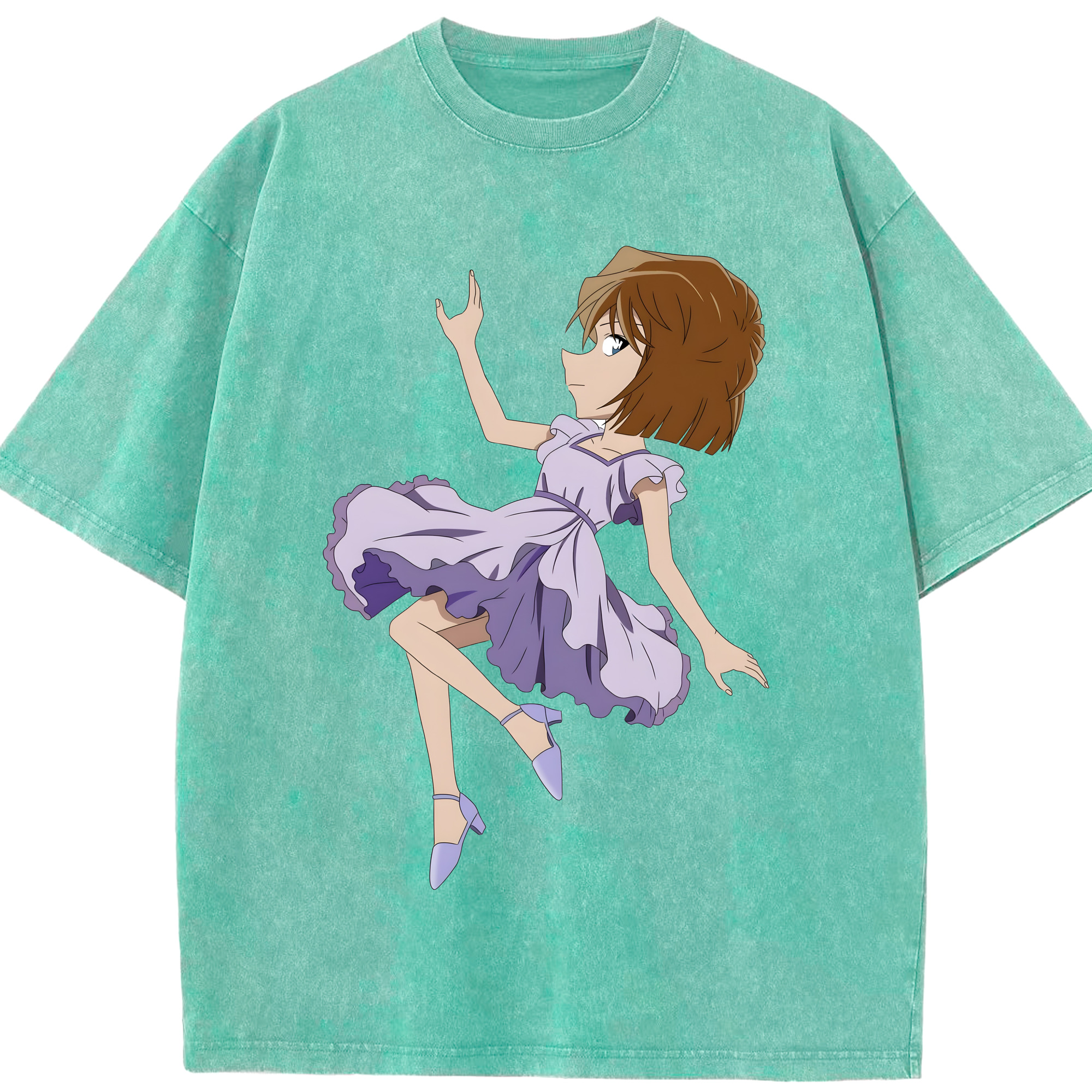 （画像用） 名探偵コナン 灰原 哀 はいばら あい Detective Conan Anita Hailey、Vi Graythorn Haibara Ai 綿100% ヴィンテージ風 半袖Tシャツ（フロントプリント）